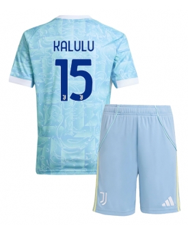 Juventus Pierre Kalulu #15 Maglia Gara Trasferta Repliche 2025-26 Bambino Maniche Corte